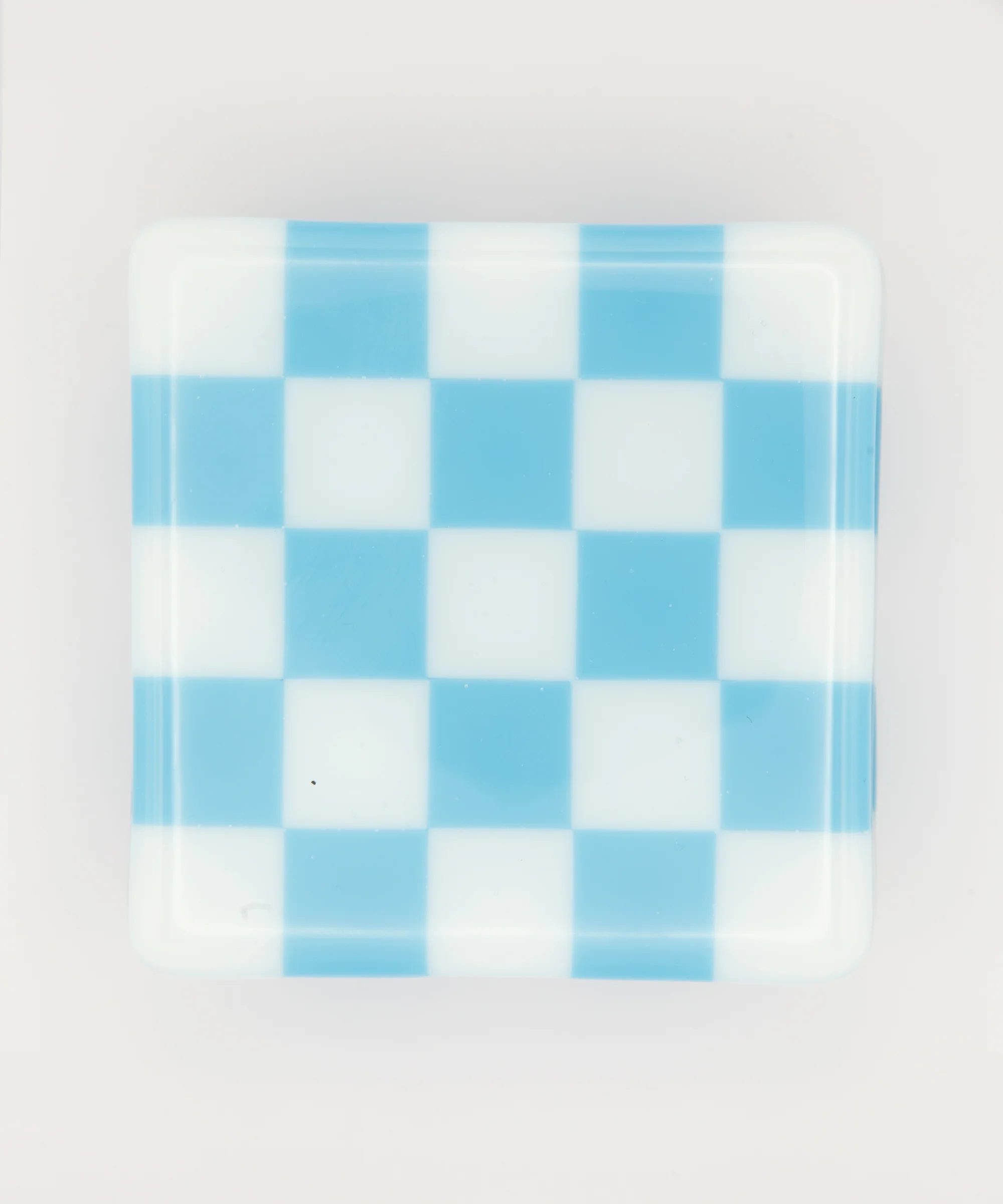 Goodwood Blue & White Chequerboard Glass Coaster