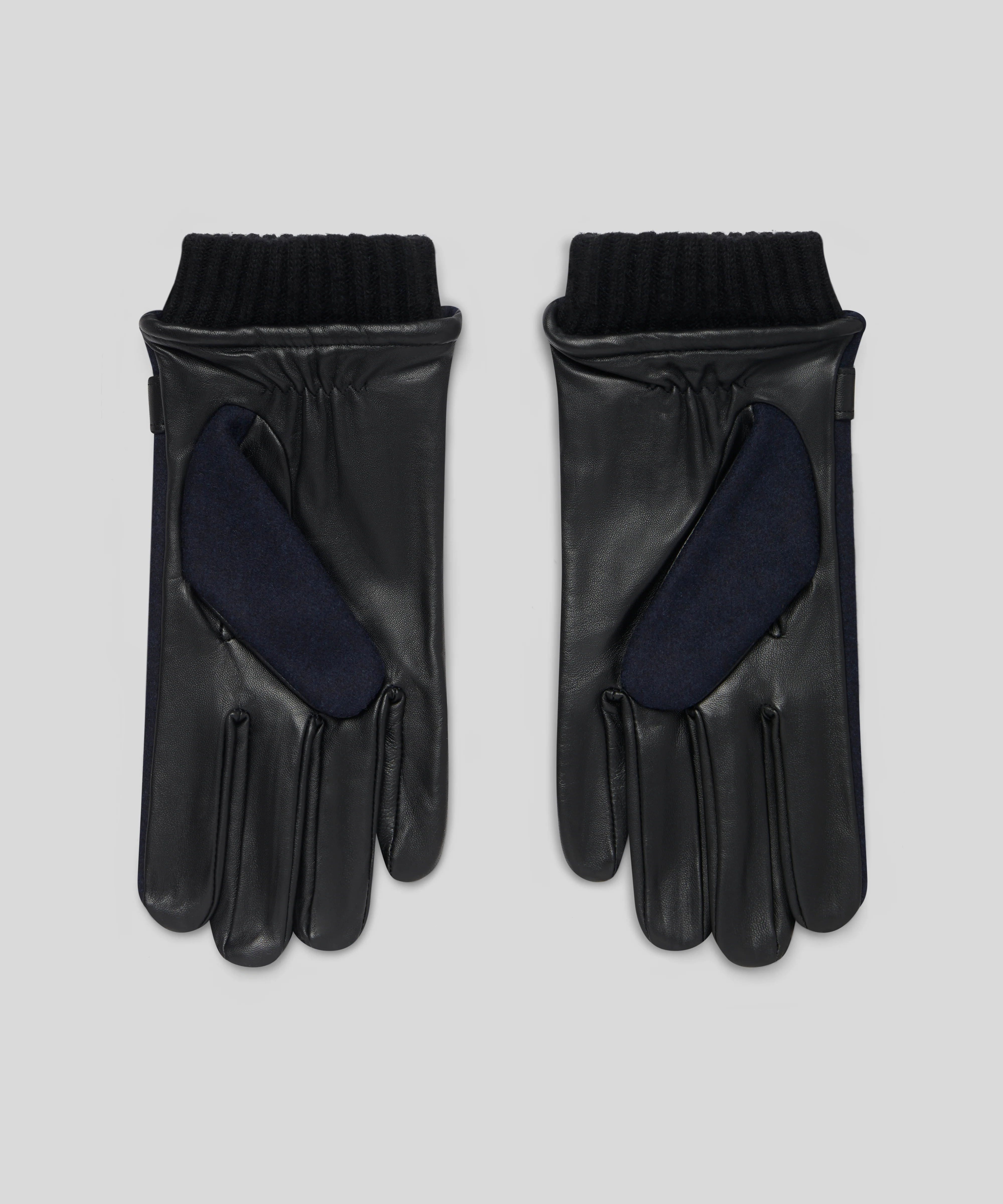Goodwood Touchscreen Flannel and Leather Mens Gloves - Image 6